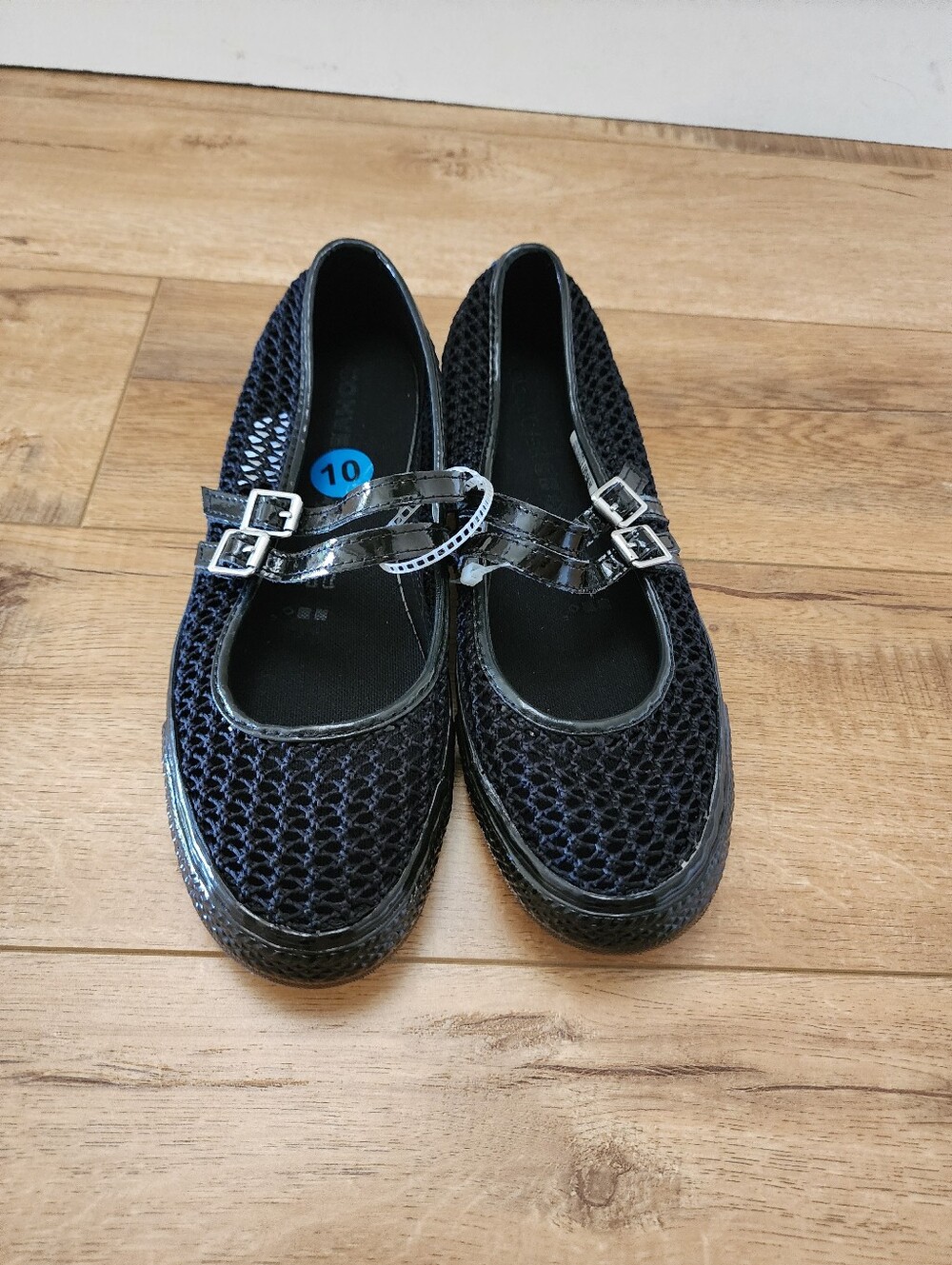 NEW Converse Women's 10 Crochet Mesh Mary Jane Ballet Flats Buckle Double Strap
